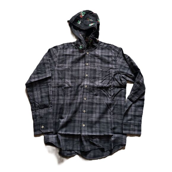 Emotionally Unavailable - Hooded Button Down Shirt - New - Sz Sm. made in Japan - Picture 1 of 7
